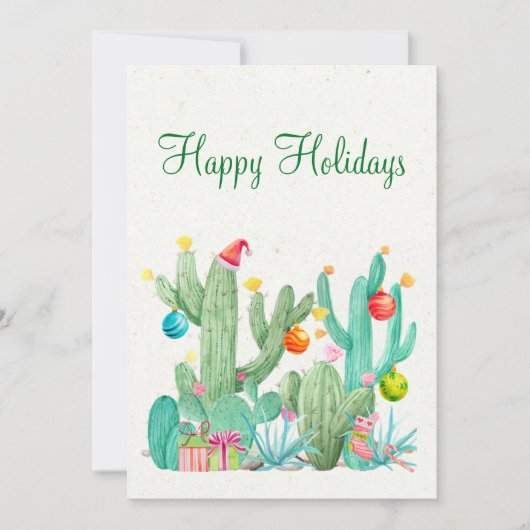 ハッピーホリデイズウォーターカラーサボスデザートサウスウェスト シーズンカード (正面)
