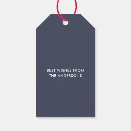 ハッピーホリデイズオレンジホリデーリーフクリスマス ギフトタグ (裏面)