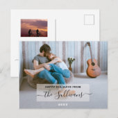 ハッピーホリデイズカスタムファミリーフォトホリデーカード ポストカード (正面/裏面)