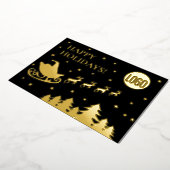 ハッピーホリデイズカンパニーロゴ企業のサンタ 箔シーズンカード (回転した状態)