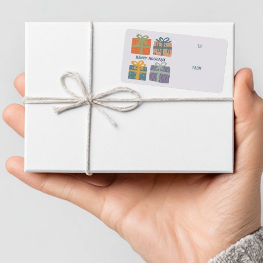 ハッピーホリデイズギフトはクリスマスカスタムの祝辞を出す ラベル