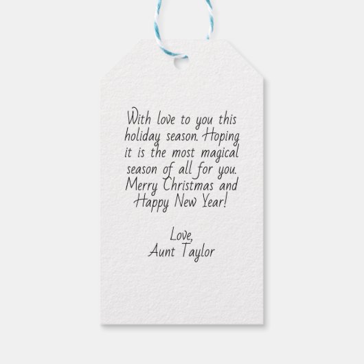 ハッピーホリデイズクリスマスくるみ割りバレエ ギフトタグ (裏面)