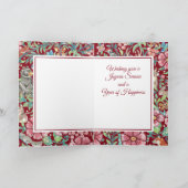 ハッピーホリデイズクリスマスウッドランド動物ブルゴーニュ シーズンカード (内部)