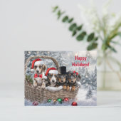 ハッピーホリデイズクリスマスキュートダッシュンドパピーズ シーズンポストカード (スタンド正面)