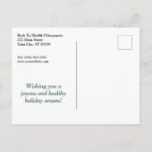 ハッピーホリデイズクリスマスツリーカイロプラクティック シーズンポストカード (裏面)