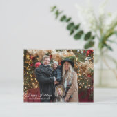 ハッピーホリデイズクリスマスフォトグリーティングはがき ポストカード (スタンド正面)