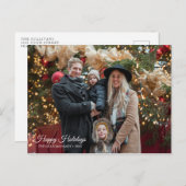 ハッピーホリデイズクリスマスフォトグリーティングはがき ポストカード (正面/裏面)