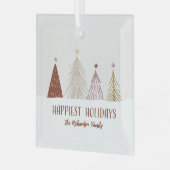 ハッピーホリデイズクリスマスホリデーツリーカスタムズ ガラスオーナメント (正面左)