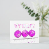 ハッピーホリデイズクリスマスボードベリースターピンクホワイト シーズンポストカード (スタンド正面)