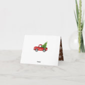 ハッピーホリデイズクリスマスレッドファームトラック3フォト シーズンカード (裏面)