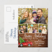 ハッピーホリデイズクリスマスレッドファームトラック4写真 ポストカード (正面/裏面)