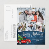 ハッピーホリデイズクリスマスレッドファームトラック4写真 ポストカード (正面/裏面)