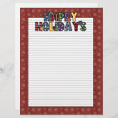 ハッピーホリデイズクリスマス文房具レターヘッド (正面/裏面)
