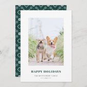ハッピーホリデイズグリーンフェアアイルフォトホリデー シーズンカード (正面/裏面)