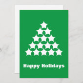 ハッピーホリデイズグリーンホワイトスノースターズツリー シーズンカード (正面/裏面)