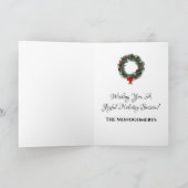 ハッピーホリデイズサンタバッググリーンドアズクリスマス シーズンカード (内部)