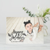 ハッピーホリデイズシックハンドレターホリデーフォト シーズンカード (スタンド正面)