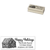 ハッピーホリデイズジンジャーブレッドクリスマスクリスマスアドレス ラバースタンプ (押印)