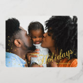 ハッピーホリデイズスターリースパークルフォト5 x 7 箔シーズンカード (正面)