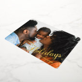 ハッピーホリデイズスターリースパークルフォト5 x 7 箔シーズンカード (回転した状態)