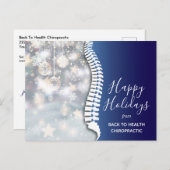 ハッピーホリデイズスノーフレエレガントークカイロプラクティック シーズンポストカード (正面/裏面)