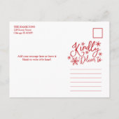 ハッピーホリデイズスノーフレーク素朴3枚コラージュ ポストカード (裏面)