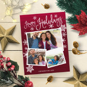 ハッピーホリデイズスノーフレーク素朴3枚コラージュ ポストカード