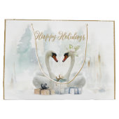 ハッピーホリデイズスワン&ギフトウォーターカラー ラージペーパーバッグ (裏面)