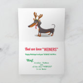 ハッピーホリデイズダックスフントドッグアニマルホリデイカード シーズンカード (内部)