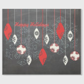 ハッピーホリデイズチョークボードクリスマスラッピング紙 ラッピングペーパー (フラット)