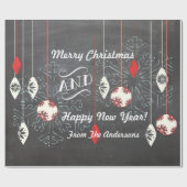 ハッピーホリデイズチョークボードクリスマスラッピング紙 ラッピングペーパー (フラット)