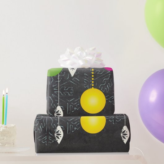 ハッピーホリデイズチョークボードクリスマスラッピング紙 ラッピングペーパー (パーティーギフト)