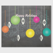 ハッピーホリデイズチョークボードクリスマスラッピング紙 ラッピングペーパー (フラット)