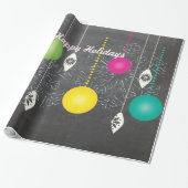 ハッピーホリデイズチョークボードクリスマスラッピング紙 ラッピングペーパー (アンロールド)