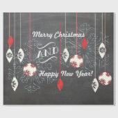 ハッピーホリデイズチョークボードクリスマスラッピング紙 ラッピングペーパー (フラット)