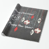 ハッピーホリデイズチョークボードクリスマスラッピング紙 ラッピングペーパー (アンロールド)