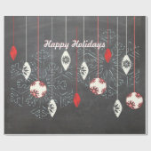 ハッピーホリデイズチョークボードクリスマスラッピング紙 ラッピングペーパー (フラット)