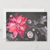 ハッピーホリデイズチョークボードポインセチア写真コラージュ シーズンカード (裏面)