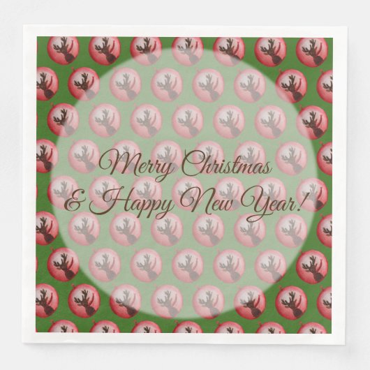 ハッピーホリデイズディアウォーターカラーペーパーナプキン (正面)