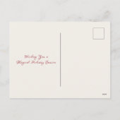 ハッピーホリデイズディアディアリース、雪片と星 シーズンポストカード (裏面)