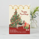 ハッピーホリデイズドイツシェパードドッグツリープレゼント (スタンド正面)