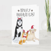 ハッピーホリデイズドッグシェルターホリデーグリーティングカード シーズンカード (正面)