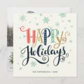 ハッピーホリデイズドードルスノー |フォトホリデーカード シーズンカード (正面/裏面)