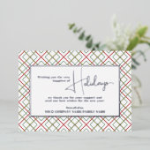 ハッピーホリデイズニューイヤービジネスプレイド企業の 箔シーズンカード (立ち正面)