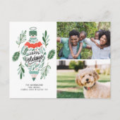 ハッピーホリデイズハンドドローオーナメント2枚 ポストカード (正面)