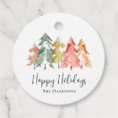 ハッピーホリデイズパインツリーウォーターカラー フェイバータグ (正面)