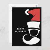 ハッピーホリデイズヒップスターサンタ ポストカード (正面/裏面)