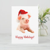 ハッピーホリデイズピッグウィズサンタハット シーズンカード (スタンド正面)