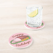 ハッピーホリデイズピンククリスマスイースターグレーズハム コースター (側面)