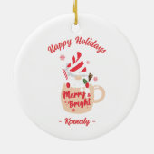 ハッピーホリデイズピンクマグホットココア&ブライトメリーズ セラミックオーナメント (裏面)